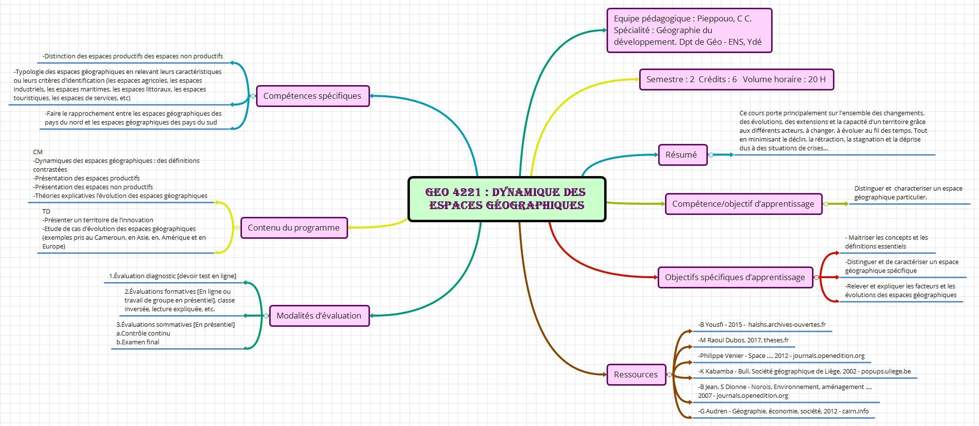 Carte mentale du cours